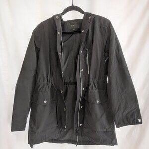 J. Crew Classic Black Rain Jacket with Hood XXS